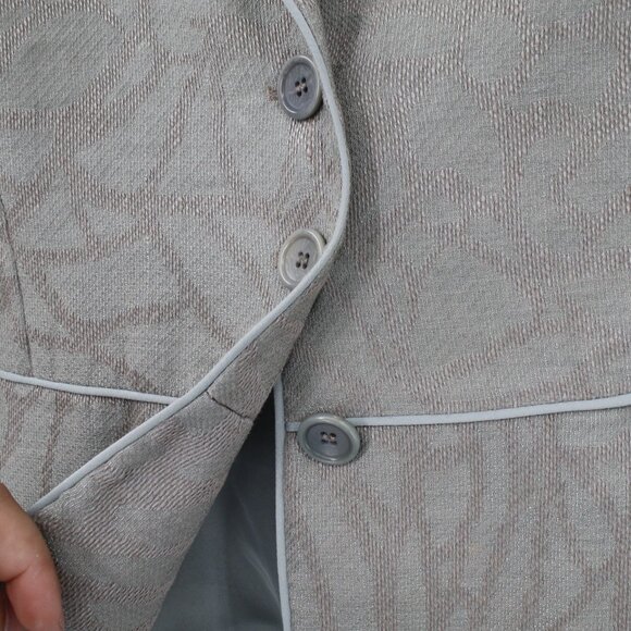Armani Collezioni blazer womens 2 Flax linen blend 3 button textured geometric - Picture 4 of 16